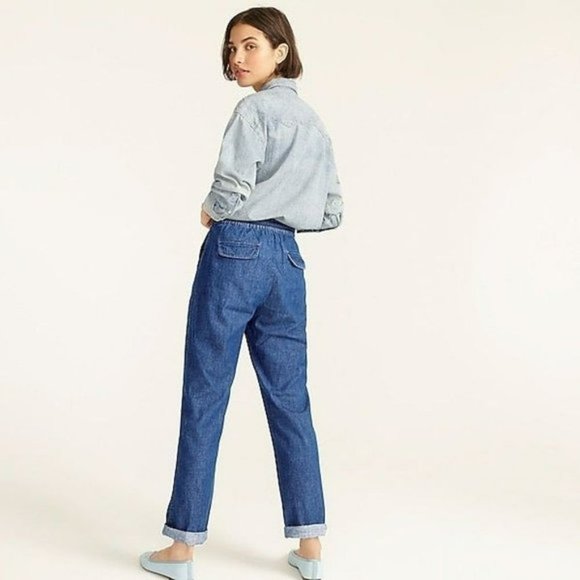 🆕J.Crew Denim - Tie-Waist Denim Camp Pant - Picture 3 of 7